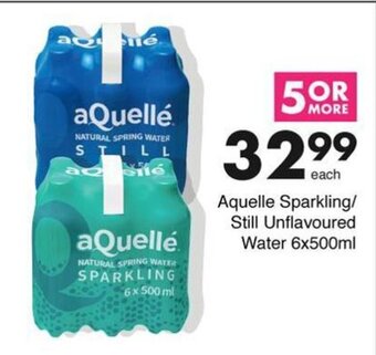 Save Hyper Aquelle Sparkling/ Still Unflavoured Water 6x500ml offer