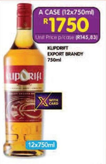 Shoprite KLIPDRIFT EXPORT BRANDY 750ml offer