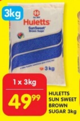 Shoprite HULETTS SUN SWEET BROWN SUGAR 3kg offer