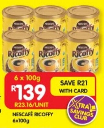 Shoprite NESCAFÉ RICOFFY 6x100g offer