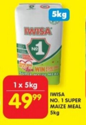 Shoprite IWISA NO. 1 SUPER MAIZE MEAL 5kg offer