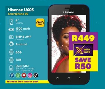 Shoprite Hisense U605 Smartphone 3G offer