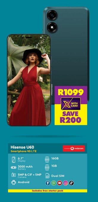 Shoprite Hisense U60 Smartphone 4G LTE offer