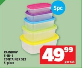 Usave RAINBOW 5-IN-1 CONTAINER SET 5-piece offer