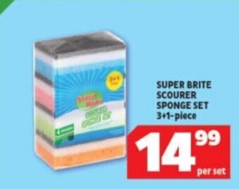Usave SUPER BRITE SCOURER SPONGE SET 3+1-piece offer