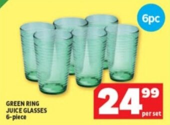 GREEN RING JUICE GLASSES 6-piece