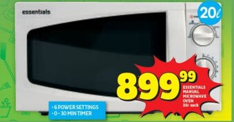 Usave ESSENTIALS MANUAL MICROWAVE OVEN 20L each offer