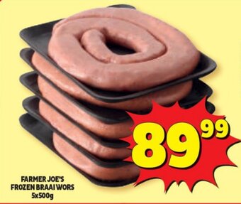 Usave FARMER JOE'S FROZEN BRAAI WORS 5x500g offer