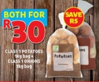 Usave CLASS 1 POTATOES 1kg bag+ CLASS 1 ONIONS offer