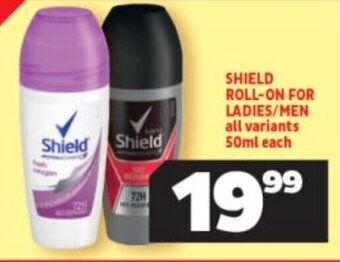 Usave SHIELD ROLL-ON FOR LADIES/MEN all variants 50ml each offer