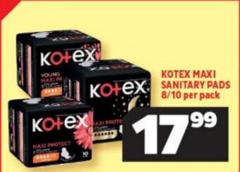 KOTEX MAXI SANITARY PADS 8/10 per pack