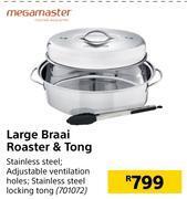 Builders Warehouse Megamaster large braai roaster & tong offer