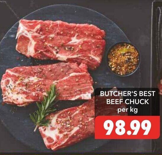 BUTCHER'S BEST BEEF CHUCK per kg offer at Shoprite