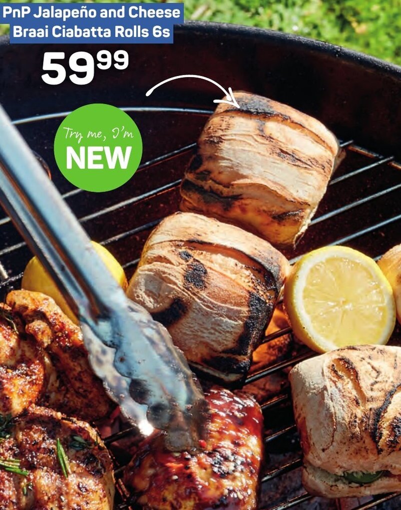 PnP Jalapeño and Cheese Braai Ciabatta Rolls 6s offer at Pick n Pay