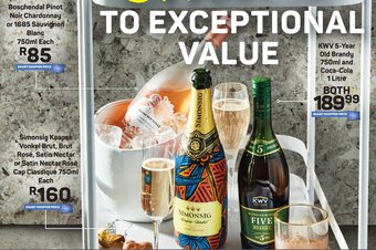 Boschendal Pinot Noir Chardonnay or 1685 Sauvignon Blanc 750ml Simonsig Kaapse Vonkel Brut, Brut Rosé, Satin Nectar