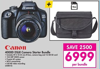 Makro Canon 4000D DSLR Camera Starter Bundle offer