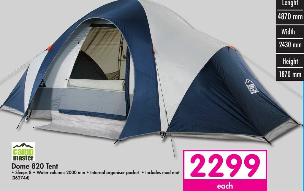camp master Dome 820 Tent offer at Makro