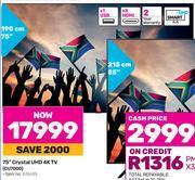 Game Samsung 75(190cm) crystal uhd 4k tv cu7000 offer
