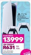 Game Ps5 console with two dual sense wireless controllers bundle offer