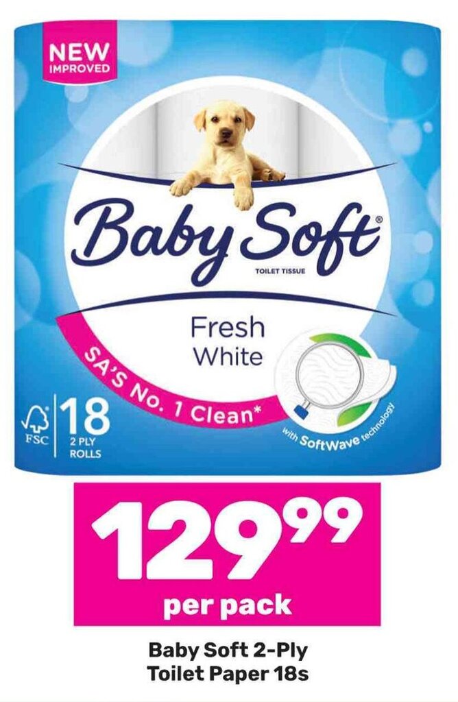 Baby Soft 2Ply Toilet Paper 18s offer at Game