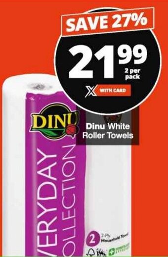 Dinu White Roller Towels