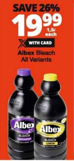 Checkers Albex Bleach All Variants offer