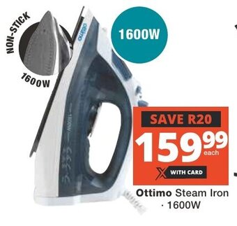 Checkers Ottimo Steam Iron 1600W offer