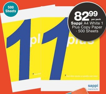 Checkers Sappi A4 White 1 Plus Copy Paper 500 Sheets offer