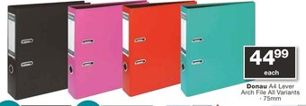 Checkers Donau A4 Lever Arch File All Variants 75mm offer