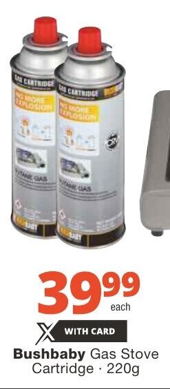 Bushbaby Gas Stove Cartridge 220g