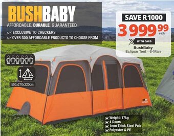 Checkers BushBaby Eclipse Tent 6-Man offer
