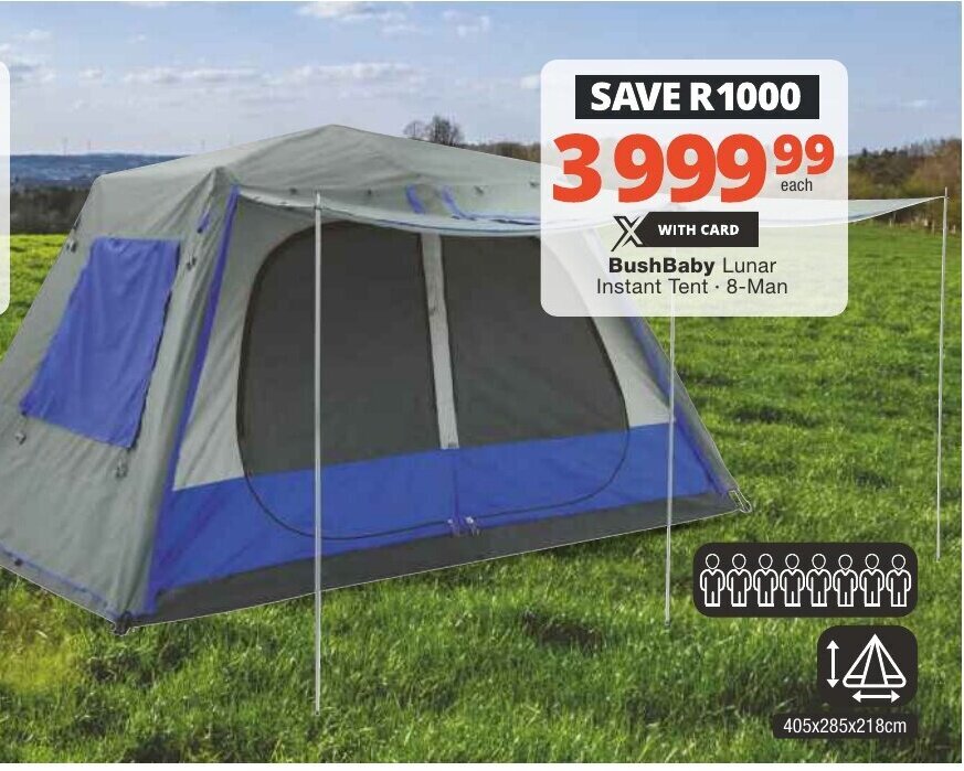 BushBaby Lunar Instant Tent 8Man offer at Checkers