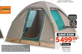 Checkers Campmor Sierra Tent 3m x 3m offer