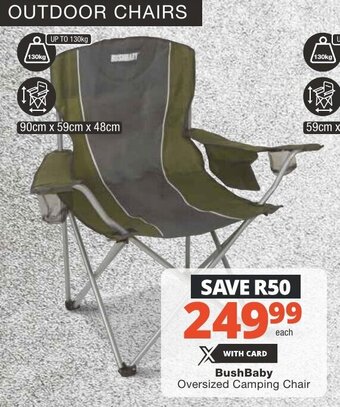 Checkers BushBaby Oversized Camping Chair offer