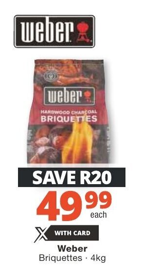 Checkers Weber Briquettes 4kg offer