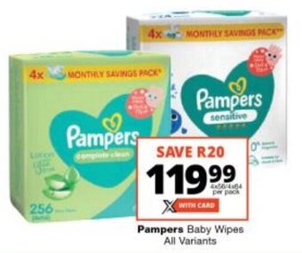 Checkers Pampers Baby Wipes All Variants offer