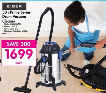Makro EIGER 30L Prime Series Drum Vacuum Cleaner offer