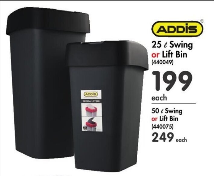 ADDIS 25L Swing or Lift Bin offer at Makro