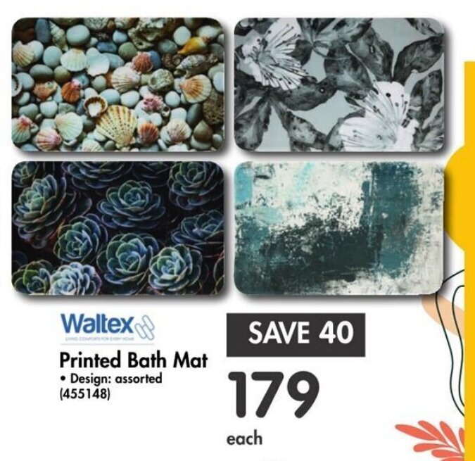 Waltex Printed Bath Mat offer at Makro