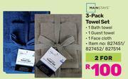 Game Mainstays 3 pack towel set-for 2 offer