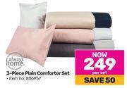 Game Always home 3 piece plain comforter set-per set offer