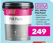 Game Simple choice 20l white pva paint offer