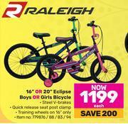 Game Raleigh 16 or 20 eclipse boys or girls bicycle-each offer