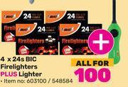Game Bic 4 x 24s firelighters plus lighter-all for offer
