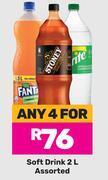 Game Fanta, sprite, stoney soft drink assorted-for 4 x 2l offer
