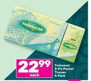 Game Twinsaver 3 ply pocket tissues 8 pack-each offer