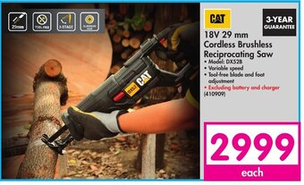 CAT 18V 29mm Cordless Brushless Reciprocating Saw offer at Makro