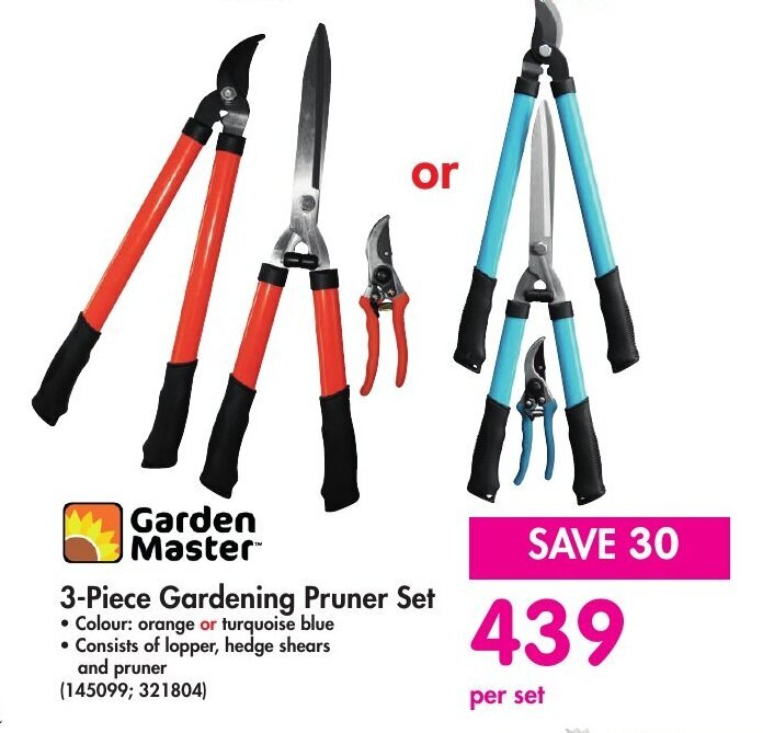 Garden Master 3Piece Gardening Pruner Set offer at Makro