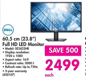DELL 60.5cm (23.8") Full HD LED Monitor