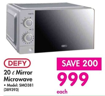 Makro DEFY 20L Mirror Microwave offer